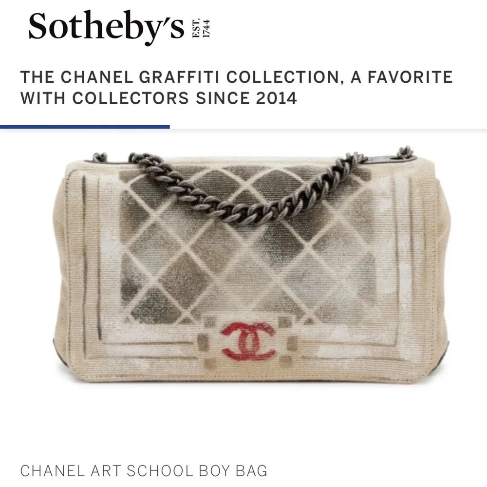 Limited Edition Chanel Runway collectible GRAFFITI ART SCHOOL FLAP BAG FROM 2014